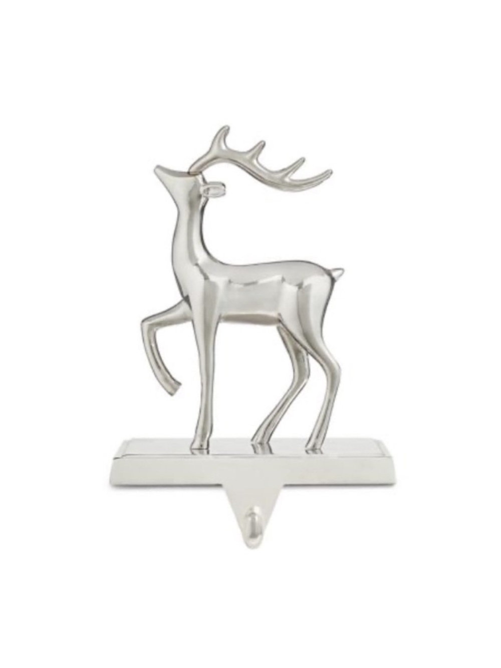 2 GlucksteinHome Metallic Deer Stocking Holder Figurines